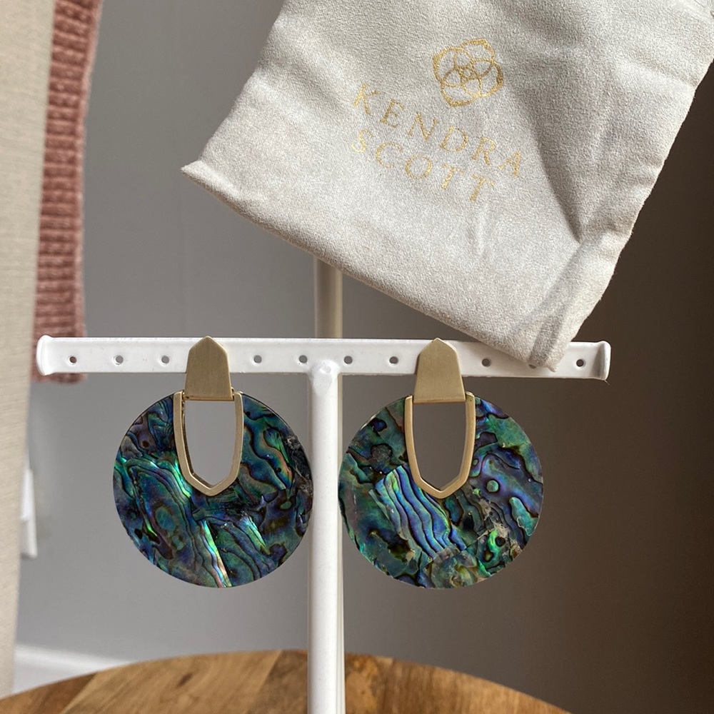 Kendra Scott Alabone and Gold Diane Earrings